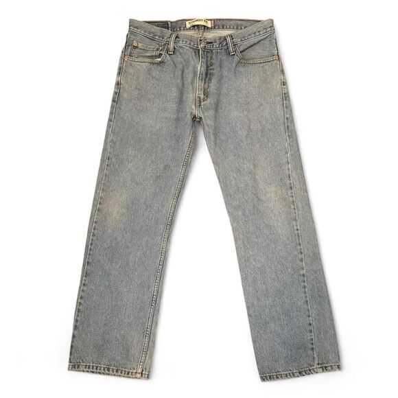 Y2K era Levi's 505 denim jeans medium wash straight Fit jeans 34X30 - Picture 1 of 8